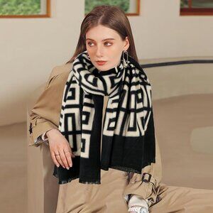 Geometry Beige Woman's Scarf